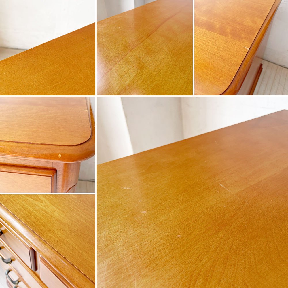 横浜ダニエル DANIEL エトランジェ Etranger 横長チェスト110 E-110 6杯抽斗 樺桜材 アーリーアメリカン クラシカル 参考定価約50万円 ★