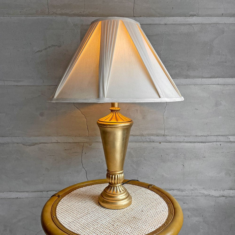 USA製 テーブルランプ 卓上ランプ ゴールドカラーフレーム ファブリックシェード クリームカラー 米国照明 ♪