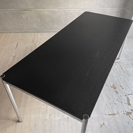 USMハラー USM Haller モジュラーファニチャー ハラーテーブル ワークデスク ダイニングテーブル W175cm オーク材 ブラックラッカー 高さ調節機能付き スイス ♪