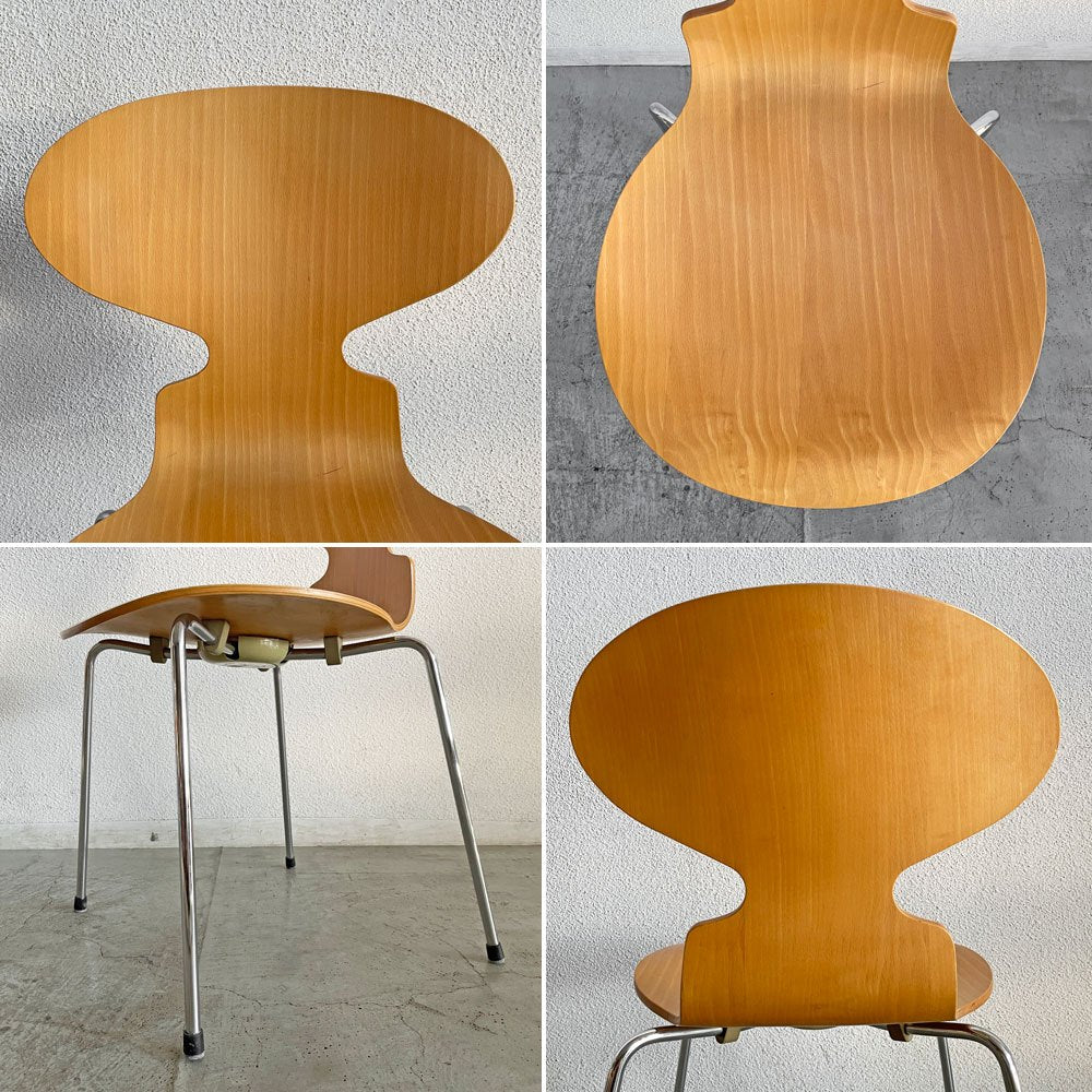 フリッツハンセン Fritz Hansen 3101 アリンコチェア アントチェア 4本脚 ナチュラルビーチ ラッカー仕上げ フェルトグライズ アルネ・ヤコブセン C 〓
