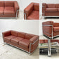 カッシーナ Cassina LC2 ソファ 3シーター ポリエステルパッディング仕様 グランフォール イ・マエストリ ル・コルビュジェ ブラウン系×クローム MoMA永久所蔵品 参考価格：220万相当 ●