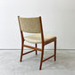 北欧ビンテージ Scandinavian Vintage チーク無垢材 ダイニングチェア ファブリック ベージュ系 ミッドセンチュリー A ●