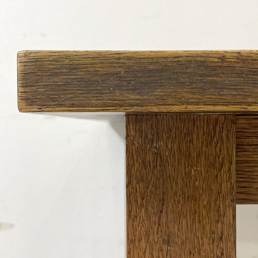 ジャパンビンテージ Japan Vintage オーク材 ダイニングテーブル W120cm 国産家具 古家具 ●