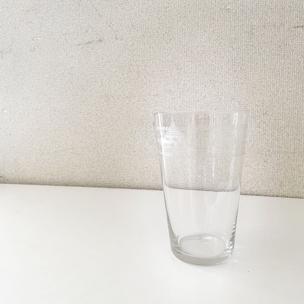 オールドバカラ Baccarat グレック Grecque ゴブレット タンブラーグラス H14cm エッチング ギリシャ模様 クリスタルガラス フランスビンテージ C ◎