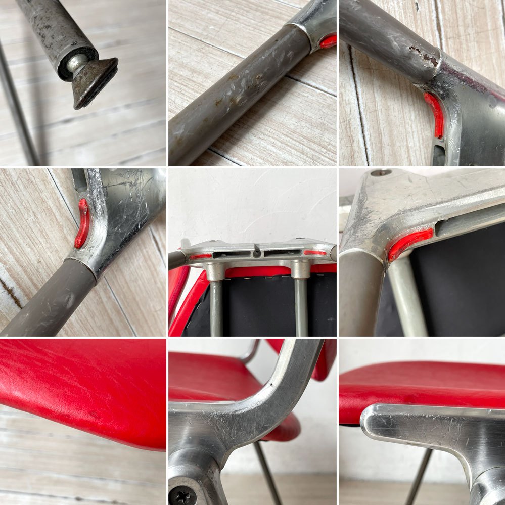 カステリ CASTELLI スタッキングチェア DSC 106 レッド ダイニングチェア ミーティングチェア ジャンカルロ・ピレッティ イタリア ビンテージ B ★