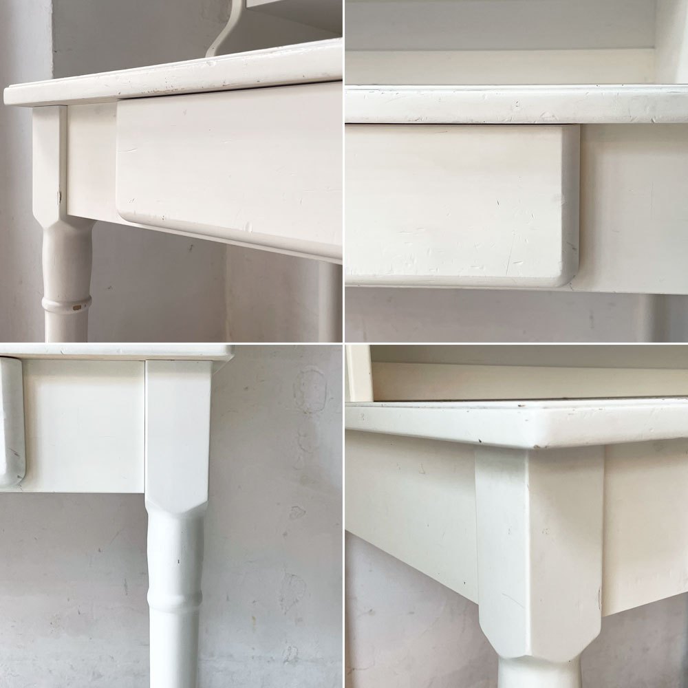 モモナチュラル MOMO Natural エマ EMMA デスク＆アッパーセット Desk&Upper Shelf パイン無垢材 ホワイトペイント 廃盤 参考11万円 ★