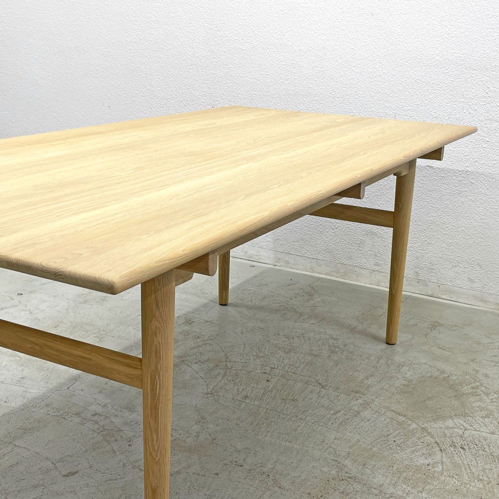 カールハンセン&サン Carl Hansen&Son CH327 ダイニングテーブル オーク材 ホワイトオイルフィニッシュ W190cm ハンス J. ウェグナー 現状品 〓