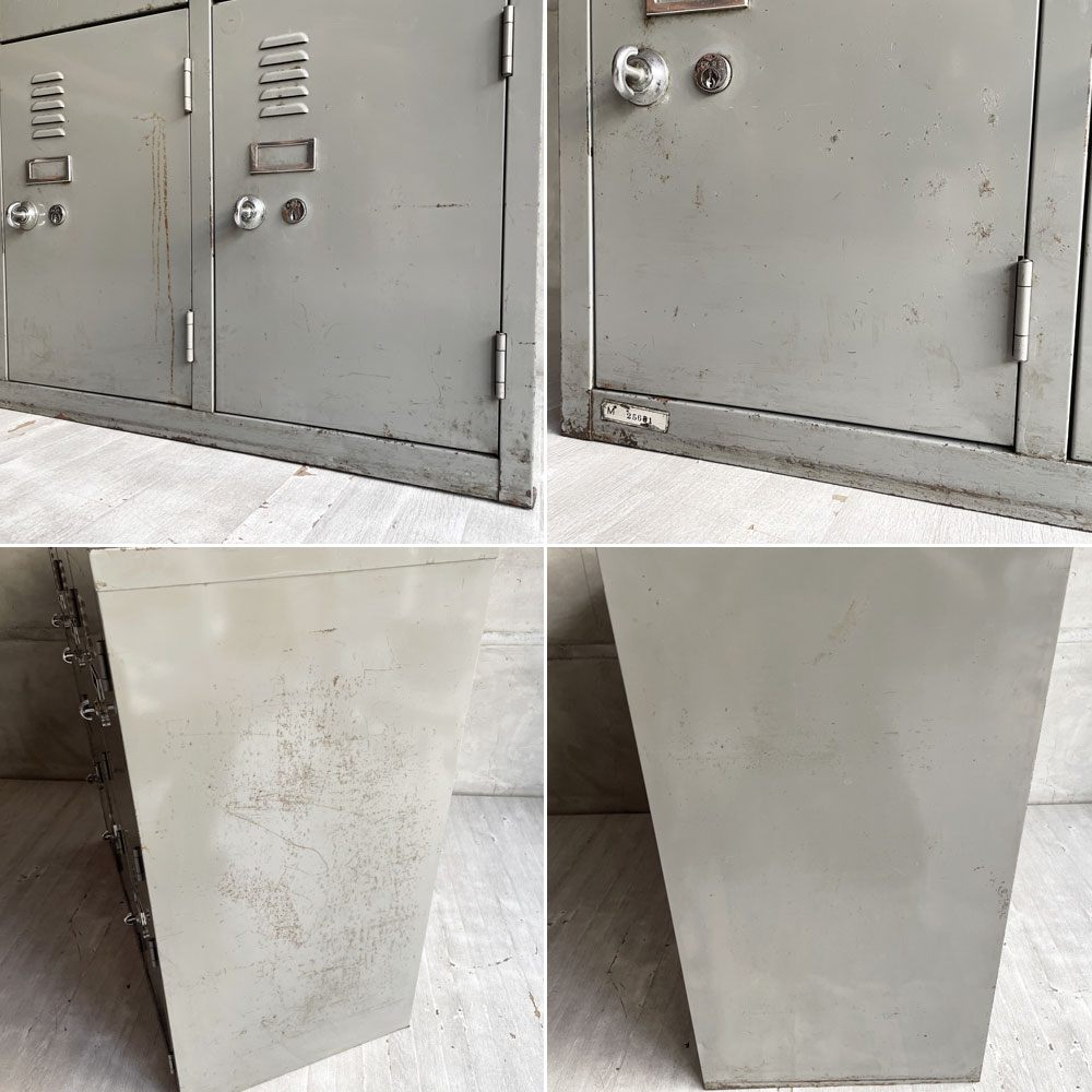 ビンテージ スチールロッカー Steel  LOCKER 6ドア 3列2段 鍵付き インダストリアル 店舗什器