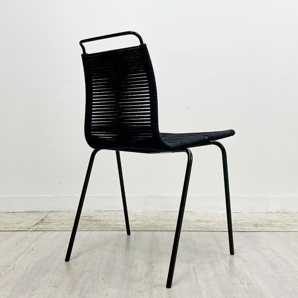 カールハンセン＆サン Carl Hansen & Son PK1 ダイニングチェア ポール・ケアホルム Poul Kjaerholm フラッグハリヤードロープ スチール ブラック 北欧 デンマーク モダン ●