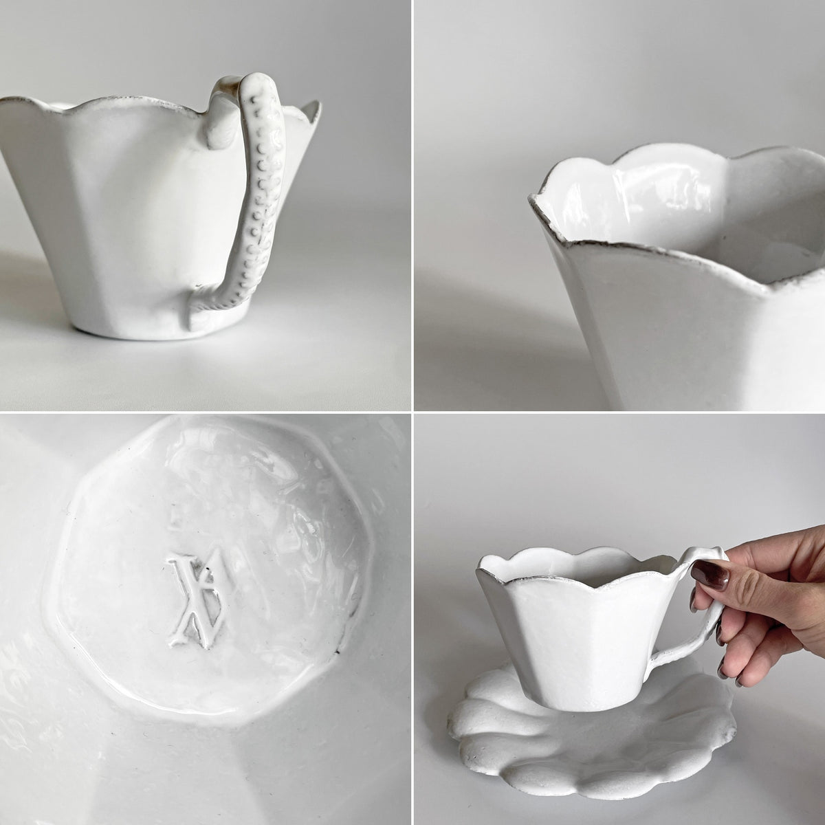 アスティエ・ド・ヴィラット Astier de Villatte マーガレット Marguerite チョコレートカップ＆ソーサー C&S 陶器 フランス 合計定価￥47,960- ■