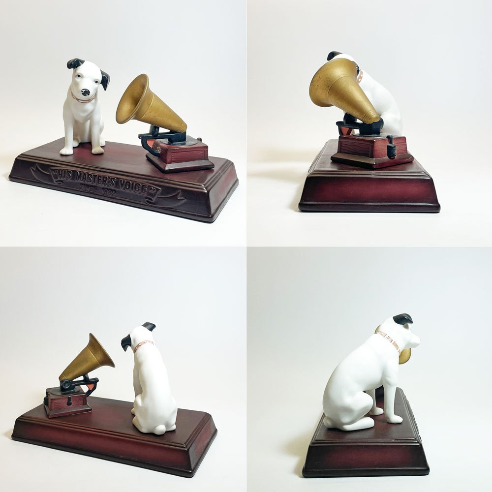 ビクター Victor ビクター犬 ニッパー君 蓄音機 台座付き フィギュリン オブジェ 置物 昭和レトロ ★