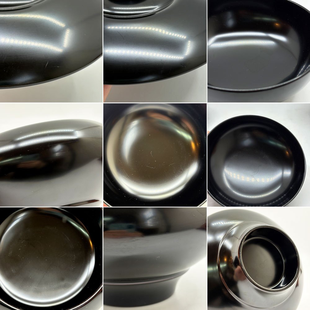 応量器 六椀重ね 蓋付 漆椀 漆器 和食器 黒塗 入れ子構造 ミニマルデザイン 伝統工芸品 B ●
