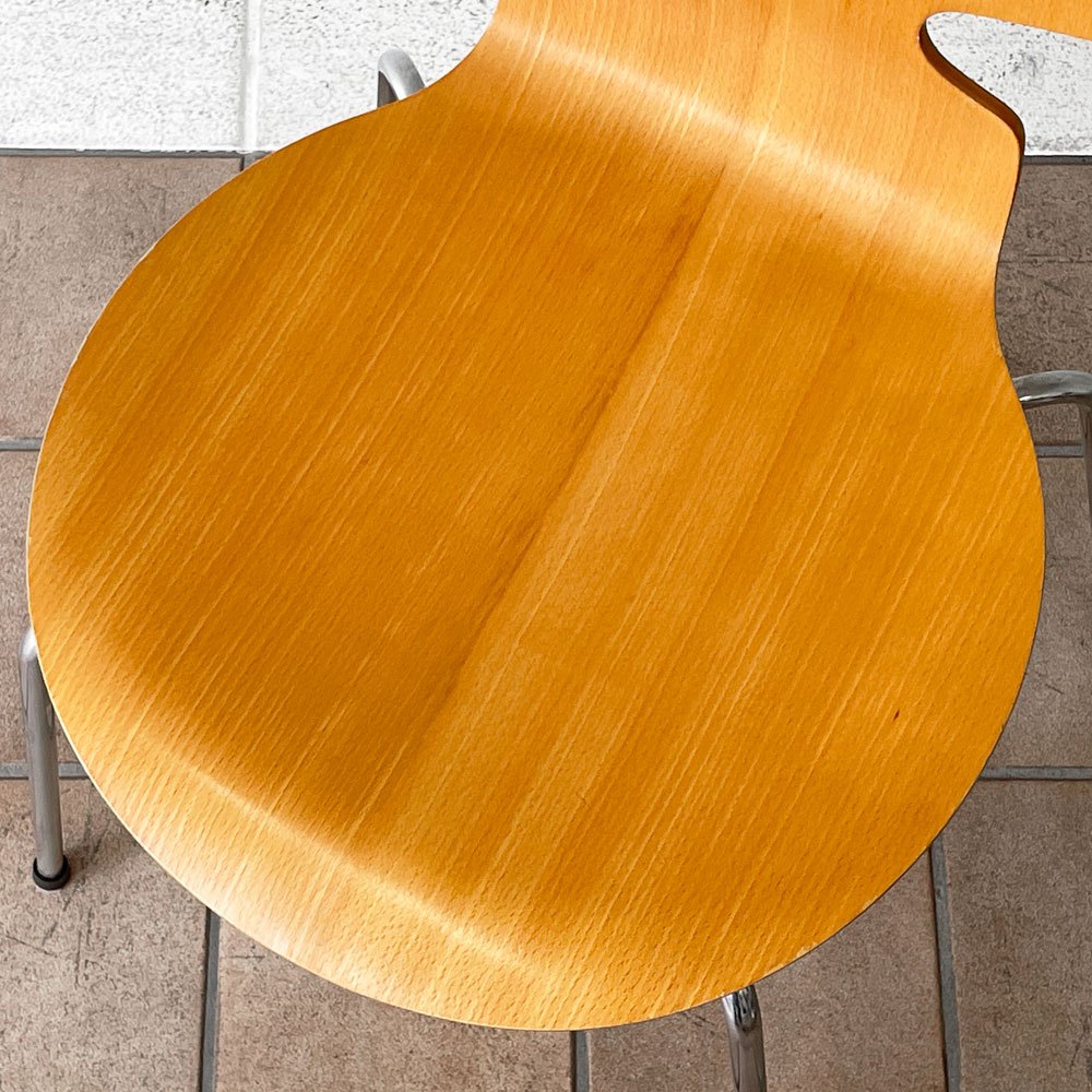 フリッツハンセン Fritz Hansen アントチェア 4本脚 ナチュラルビーチ ラッカー アルネ・ヤコブセン 北欧家具 B ◇
