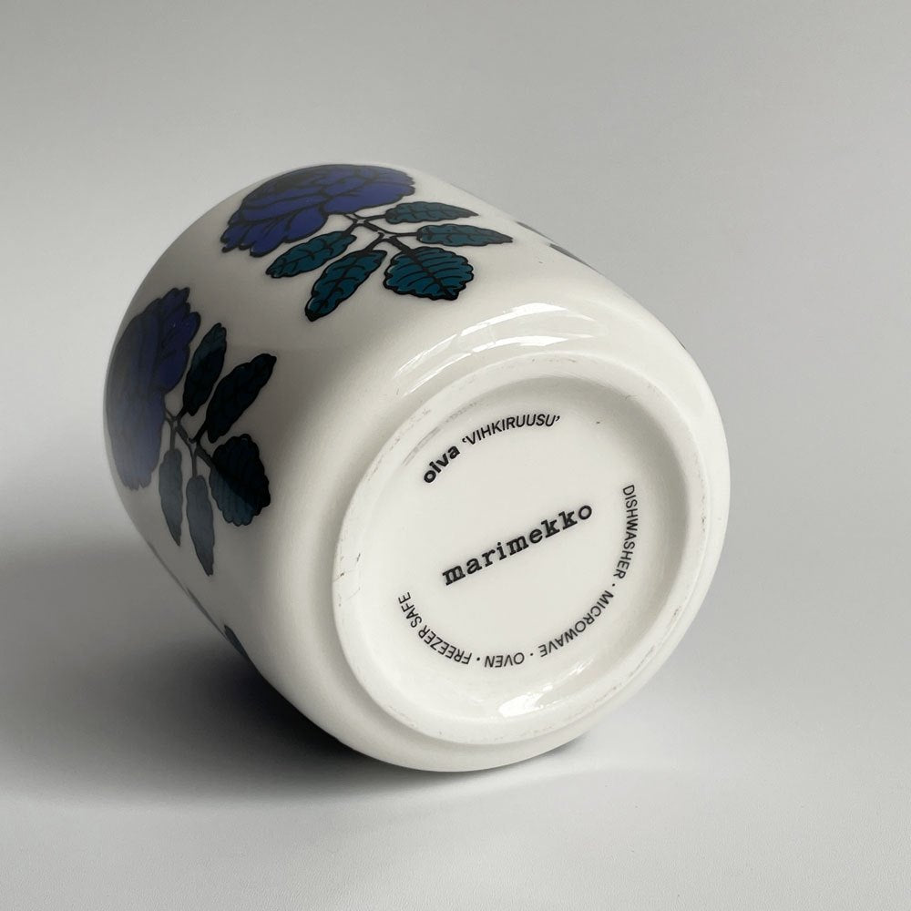 マリメッコ marimekko ヴィヒキルース VIHKIRUUSU ラテマグ ダークブルー マイヤ・イソラ フィンランド 北欧食器 廃番カラー A ♪
