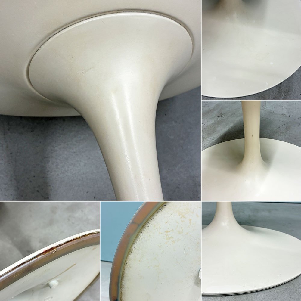 ノル ノール Knoll サーリネンコレクション チューリップチェア アームチェア ダイニングチェア ビンテージ ホワイト 座面クッション交換済み エーロ・サーリネン 参考定価￥520,300- ◎