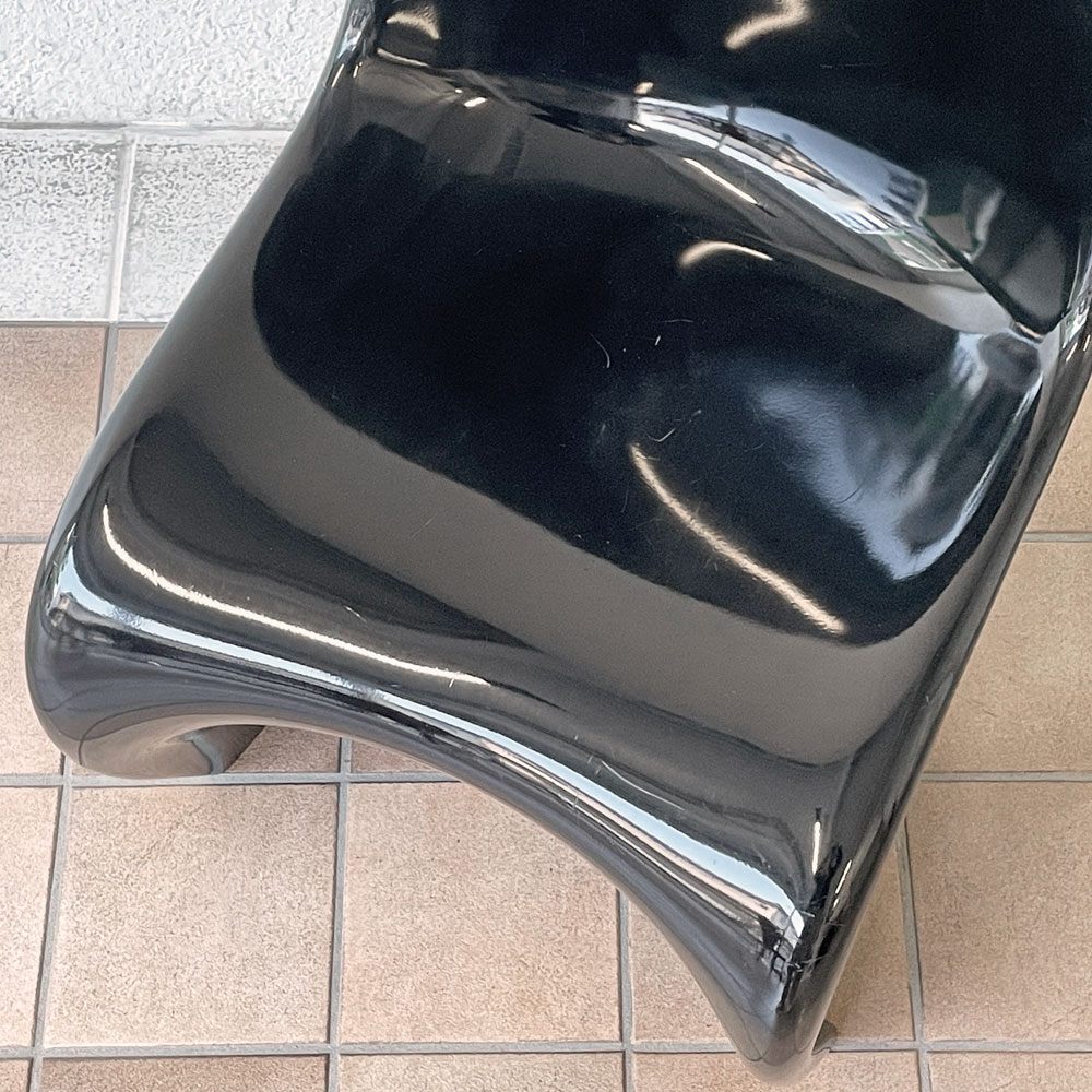 パントンチェア ビンテージ ダイニングチェア ヴェルナーパントン Verner Panton ブラック 1984年製 Horn社 スペースエイジ 希少 B ◇