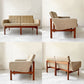 フランス＆サン France & Søn モジュラインソファ Moduline Sofa ラウンジチェア 2Pソファ チーク材 グレーファブリック デンマークビンテージ ★