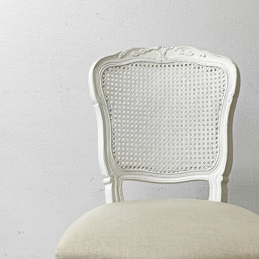 サラグレース Sarah Grace SGD デビュー ダイニングチェア DEBUT DINING CHAIR CHARM BD WHITE&NATURAL LINEN ラタンバック アンティーク風 D ●