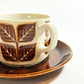 Gefle ゲフレ / Upsala Ekeby ウプサラエクビー ブルント ブラッド Brunt blad コーヒーカップ＆ソーサー ビンテージ スウェーデン 北欧食器 ★