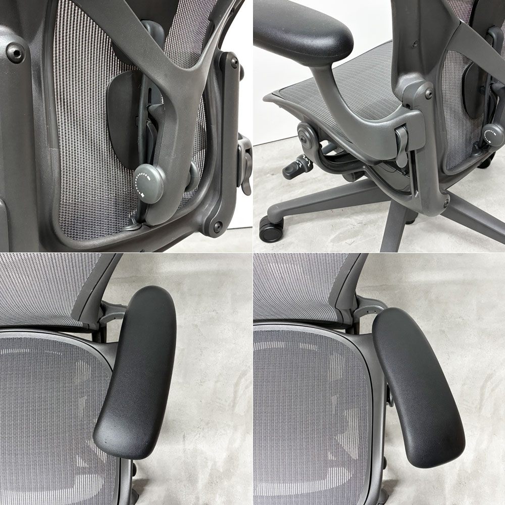 ハーマンミラー Herman Miller アーロンチェア リマスタード フル装備 Aサイズ デスクチェア オフィスチェア グラファイトベース 2020年製 ポスチャーフィットSL 美品 ◎
