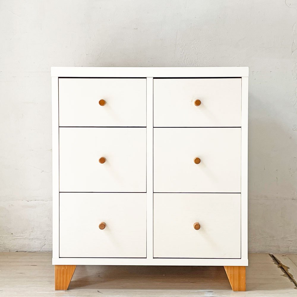 モモナチュラル Momo Natural ラブチェスト LOVE CHEST ワイド 6ドロワー ★