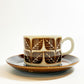 Gefle ゲフレ / Upsala Ekeby ウプサラエクビー ブルント ブラッド Brunt blad コーヒーカップ＆ソーサー ビンテージ スウェーデン 北欧食器 ★