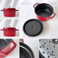 ストウブ Staub ピコ ココット ラウンド 両手鍋 ホーロー鍋 チェリー 20cm IH対応 鋳物 フランス製 定価￥30,800- ◇