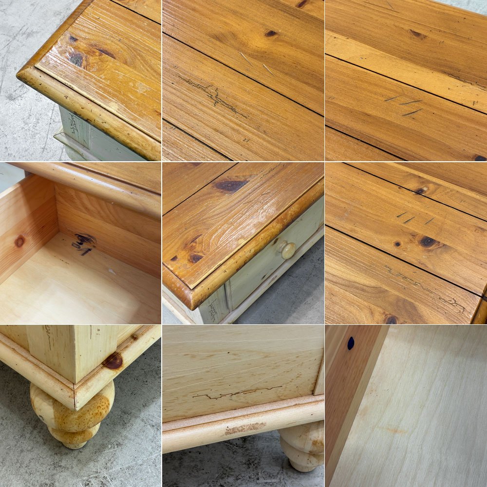 イーセンアーレン ETHAN ALLEN ファームハウス パイン コーヒーテーブル Farmhouse Pine 2ドロワー パイン材 90's ビンテージ vintage カントリースタイル ●