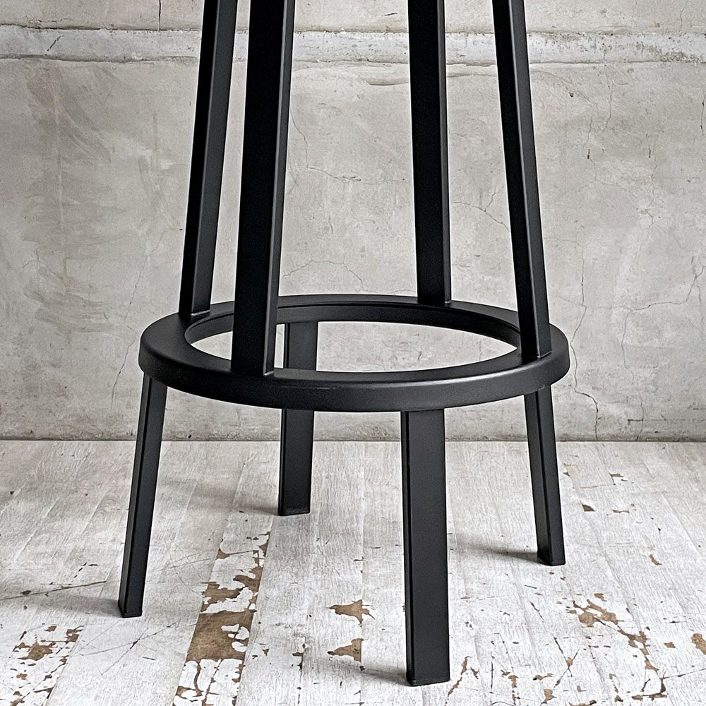 ヘイ HAY リボルバー バースツール ロー REVOLVER BAR STOOL LOW H76cm ブラック 回転式座面 レオン・ランズメイヤー デンマーク 定価¥51,700- A ♪
