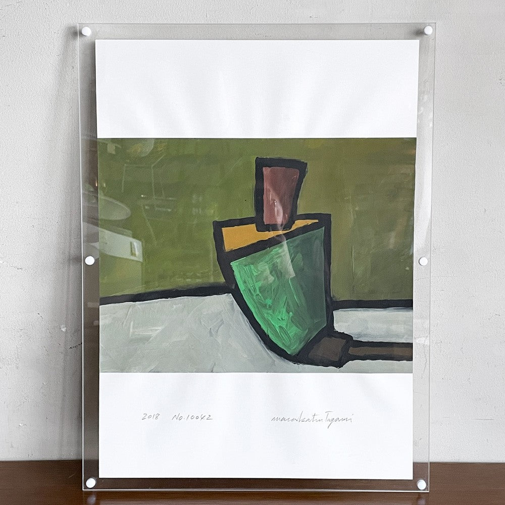 田上允克 TAGAMI Masakatsu 2018 No.10042 絵画 アクリル 額装品 アート サイン有 W43.5cm ■