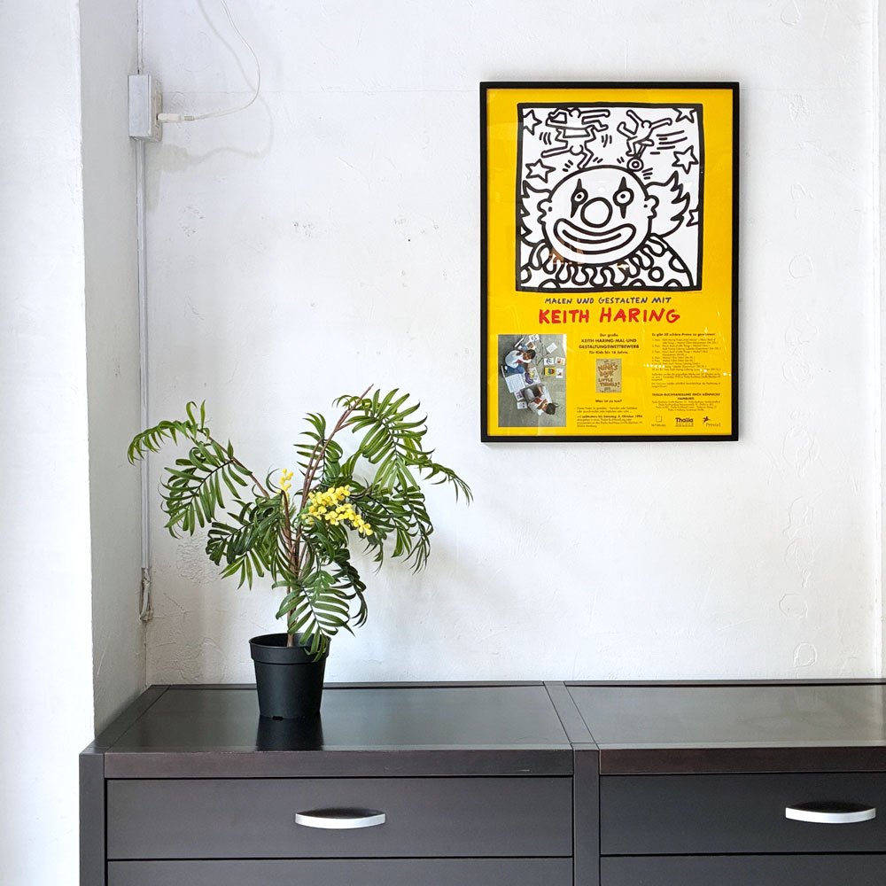 キース・ヘリング Keith Haring イベントポスター 1994年 Thalia Buchhandlung Hamburg  ドイツ 書店 ストリートアート アートフレーム 額装品 ★