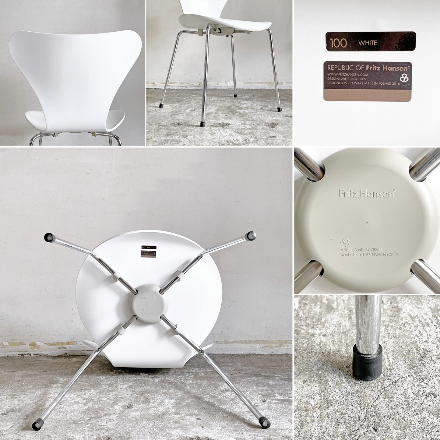 フリッツハンセン Fritz Hansen 3107 セブンチェア ラッカー仕上げ ホワイト スタッキング アルネ・ヤコブセン デンマーク 北欧家具 ■