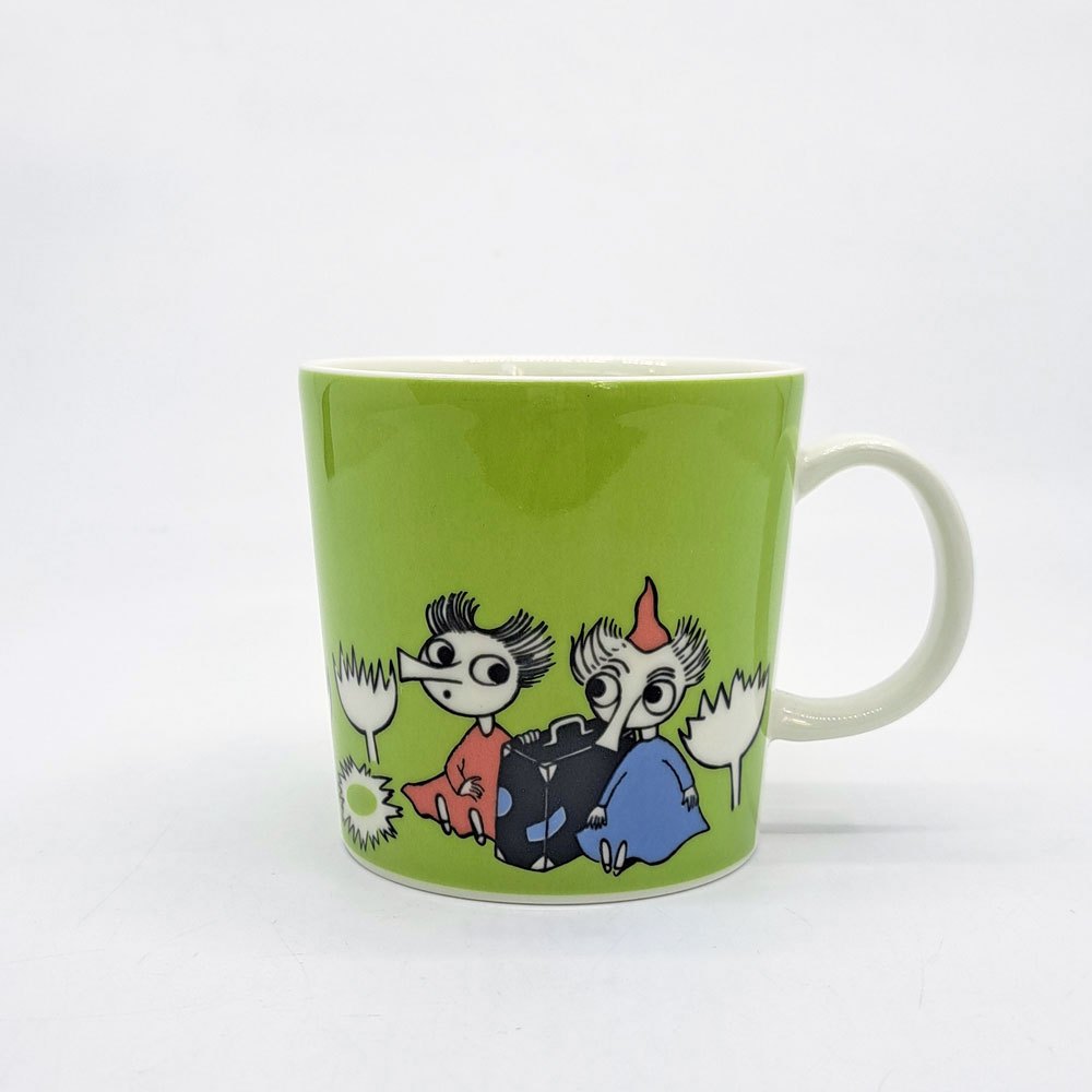 アラビア ARABIA ムーミン Moomin マグカップ トフスランとビフスラン ライトグリーン 廃番 フィンランド 北欧食器 ●
