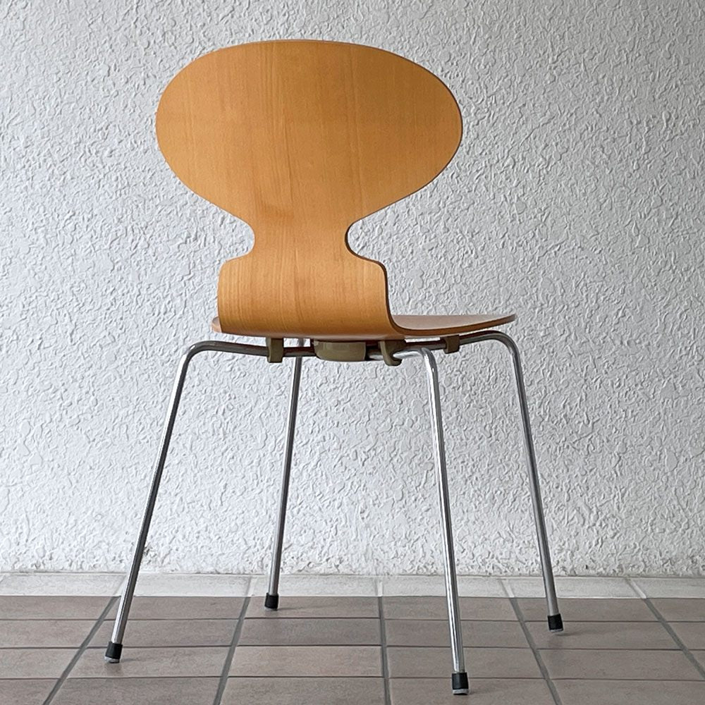 フリッツハンセン Fritz Hansen アントチェア 4本脚 ナチュラルビーチ ラッカー アルネ・ヤコブセン 北欧家具 B ◇