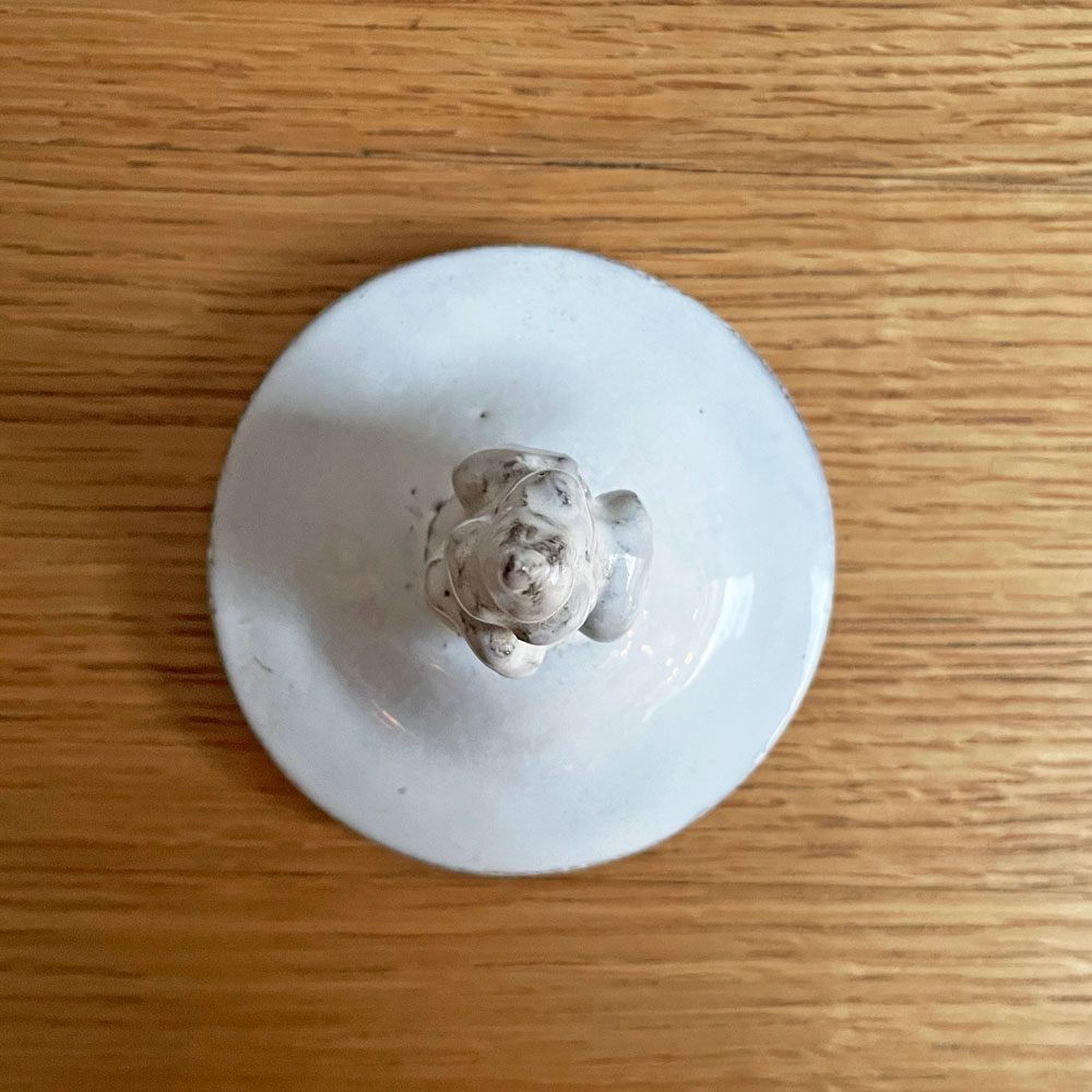 アスティエ・ド・ヴィラット Astier de Villatte グラン・シャレ Grand Chalet キャンドルカバー Bouquet shaped handle キャンドルリッド グラスキャンドル用 陶器 フランス ♪