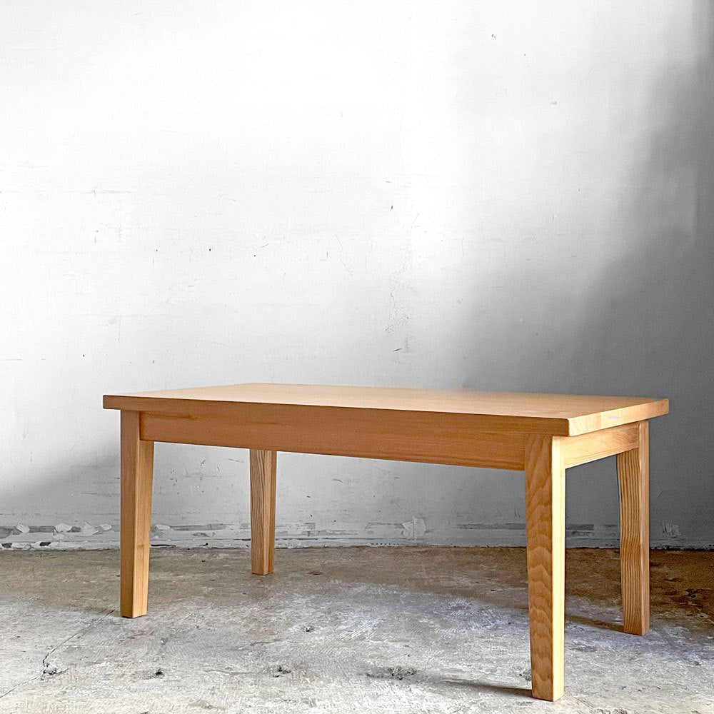無印良品 MUJI ローテーブル センターテーブル タモ材 W90cm ナチュラルスタイル 廃番 ■