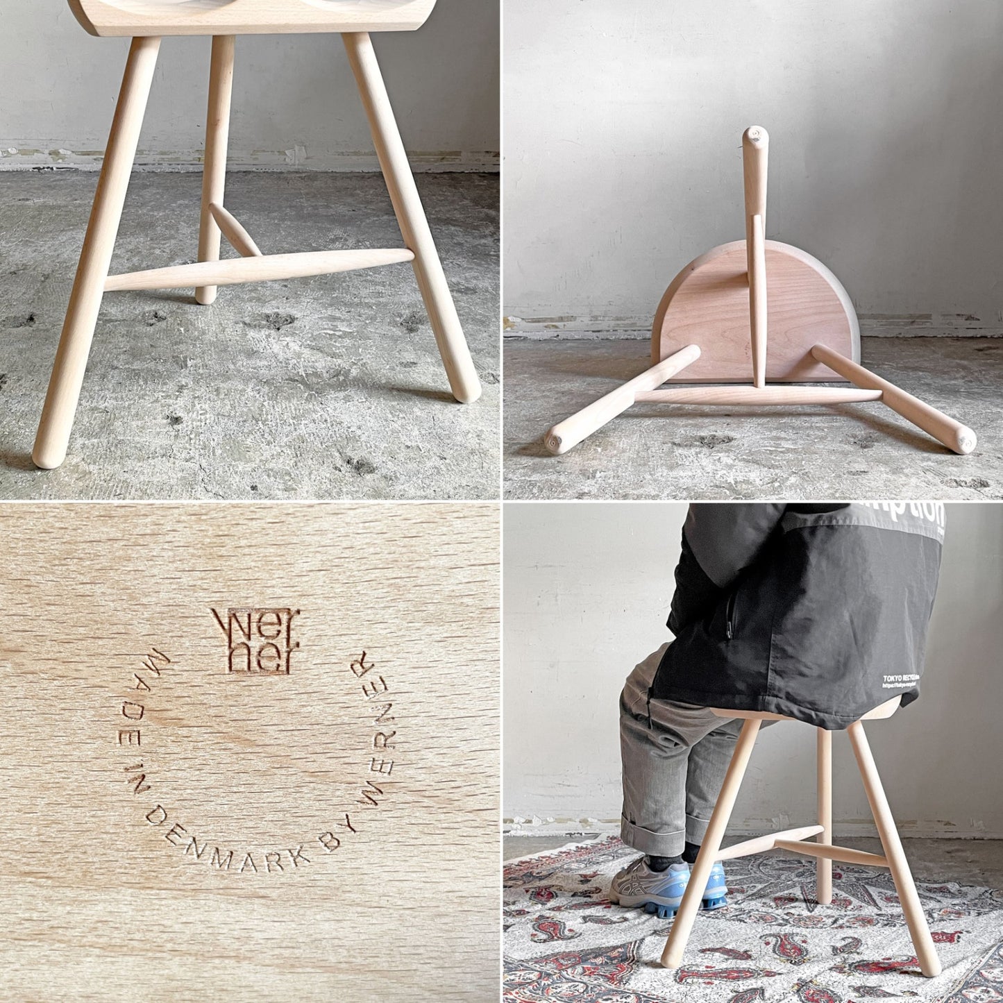 ワーナー Werner シューメーカーチェア Shoemaker Chair NO.49 スツール ビーチ材 ソープフィニッシュ ラーズ・ワーナー デンマーク 北欧家具 ■