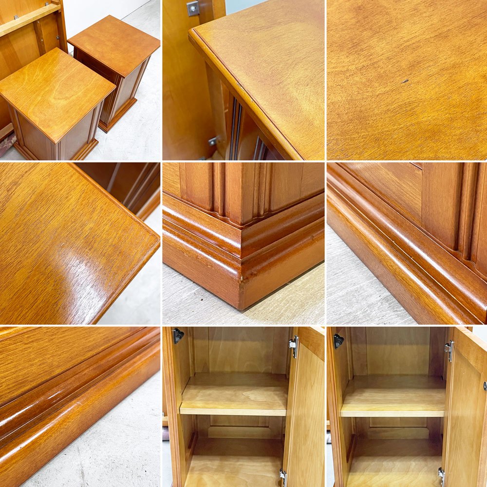 横浜ダニエル LDシリーズ A-322 A-320 ダイニングテーブル 組み立て式 2キャビネット W180cm 樺桜材 元町家具 クラシカルデザイン ●