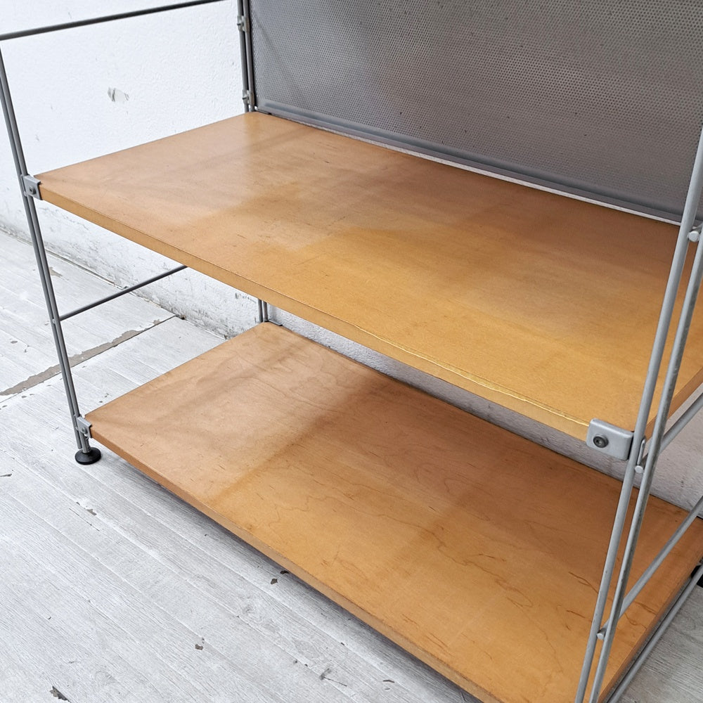無印良品 MUJI ステンレスユニットシェルフ ワイド メープル材 棚板4枚 バックパネル付 W84.5 x H120cm シンプルナチュラル B ●