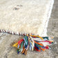 手縫い ギャッベ gabbeh 絨毯 ラグ カーペット アイボリー 145×86cm 鹿モチーフ ■