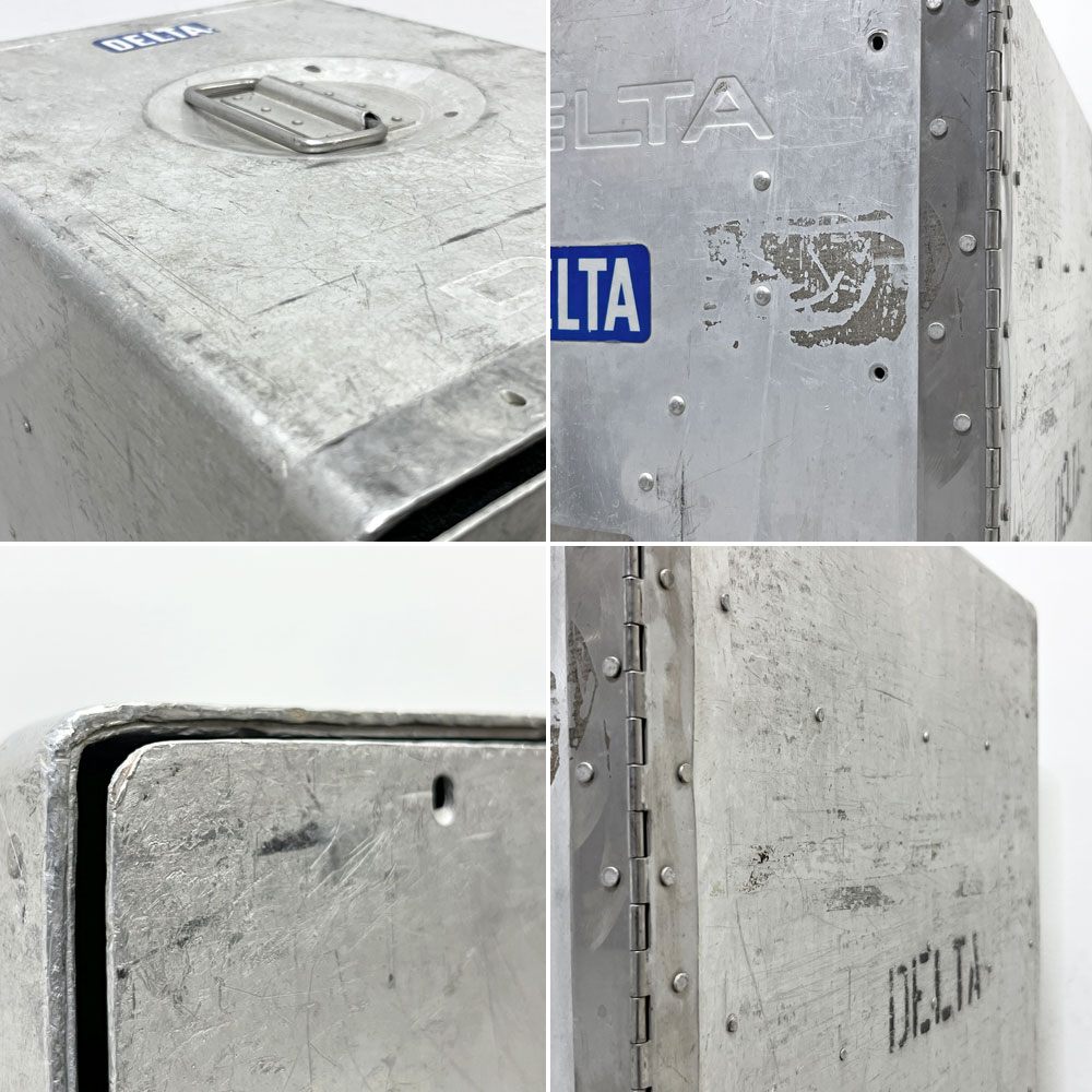 DELTA航空 ビンテージ ギャレーコンテナ ボックス Galley Box アルミ製 1ドア 6段 棚板付き 1960～70`s US Vintage A ●