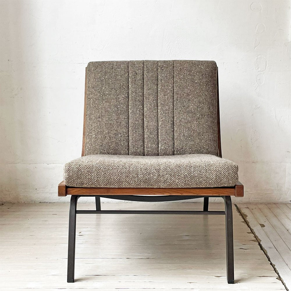 トラックファニチャー TRUCK FURNITURE ブーメランチェア BOOMERANG ナラ無垢材×スチール 1人掛けソファ 参考定価約14万円 ★