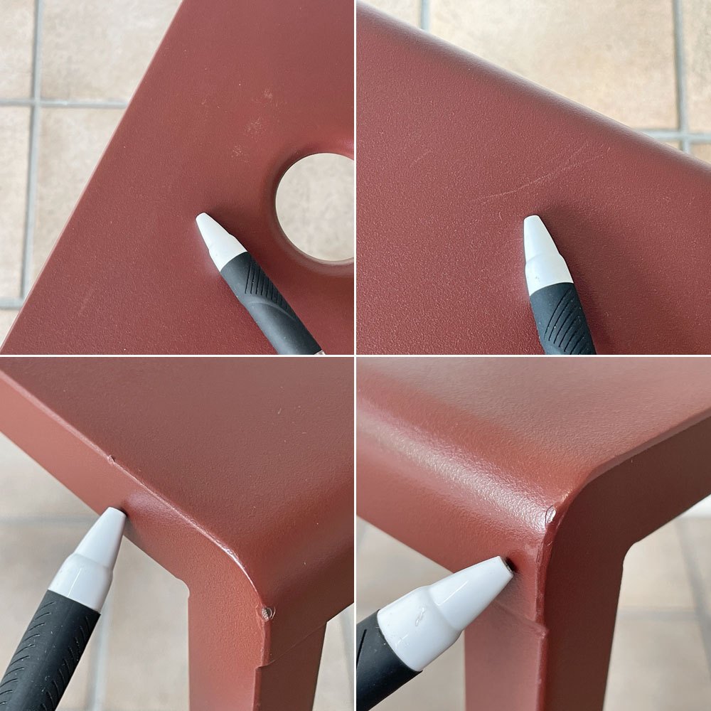 ヘイ HAY バルコニーチェア BALCONY CHAIR 屋外用 ダイニングチェア アームレス スタッキング スチール アイアンレッド 北欧 デンマーク 定価44,000円 A ◇