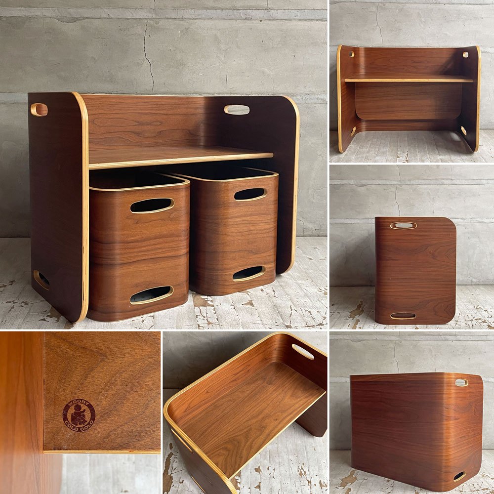 ホップル HOPPL コロコロ COLOCOLO チェア&デスク Chair & Desk ウォールナット材 テーブル ベンチ 学習机 キッズチェア 3点セット 定価 ￥46,860-  ♪