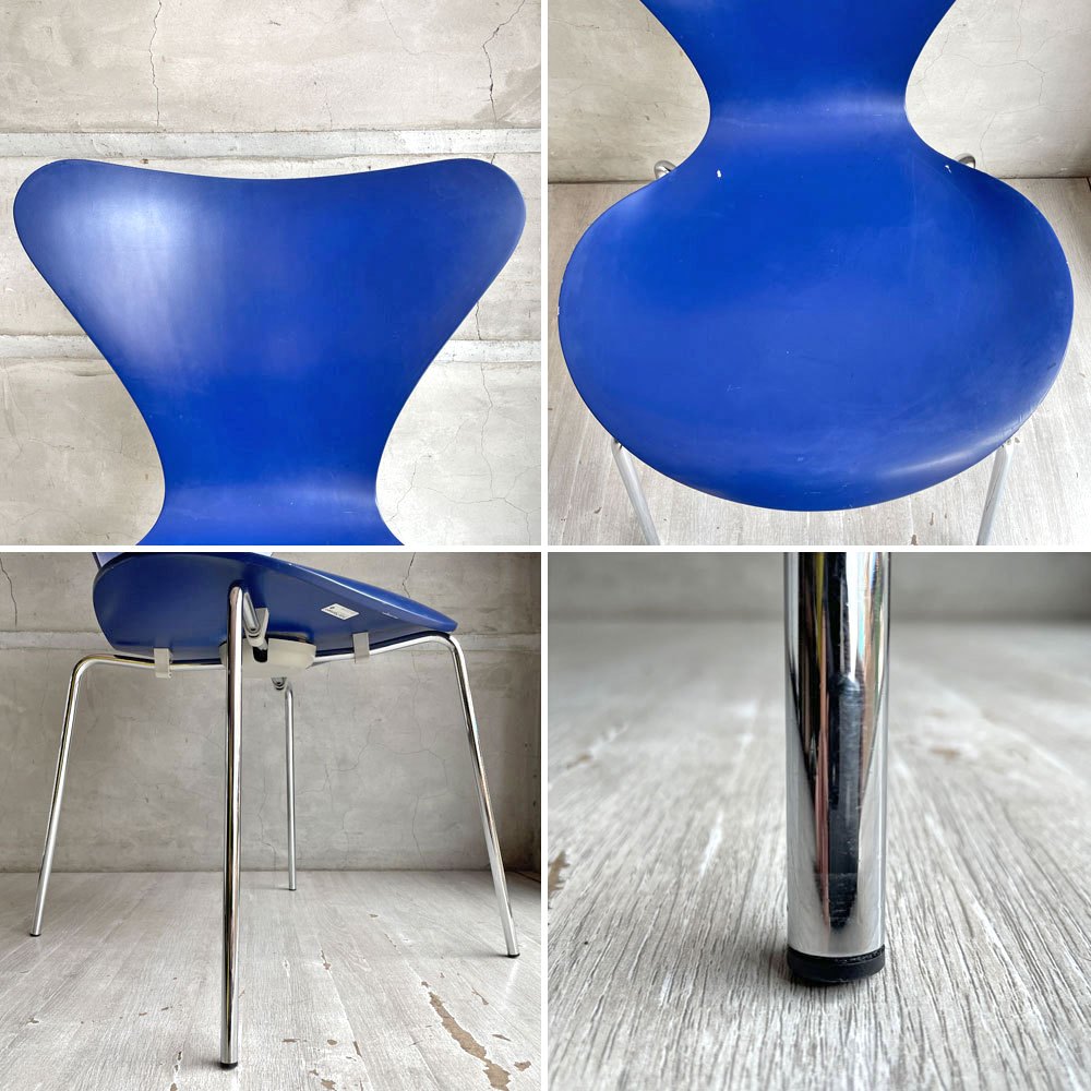 フリッツハンセン Fritz Hansen セブンチェア ダークブルー アルネヤコブセン 北欧 プライウッド ダイニングチェア ♪