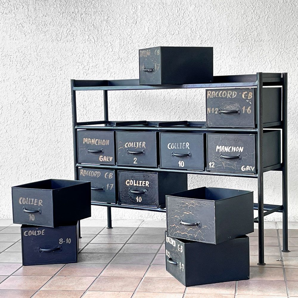 ジャーナルスタンダードファニチャー j.s.F ギデル GUIDEL 12ドロワーズチェスト 12 DRAWERS CHEST インダストリアルデザイン 廃番 ◇