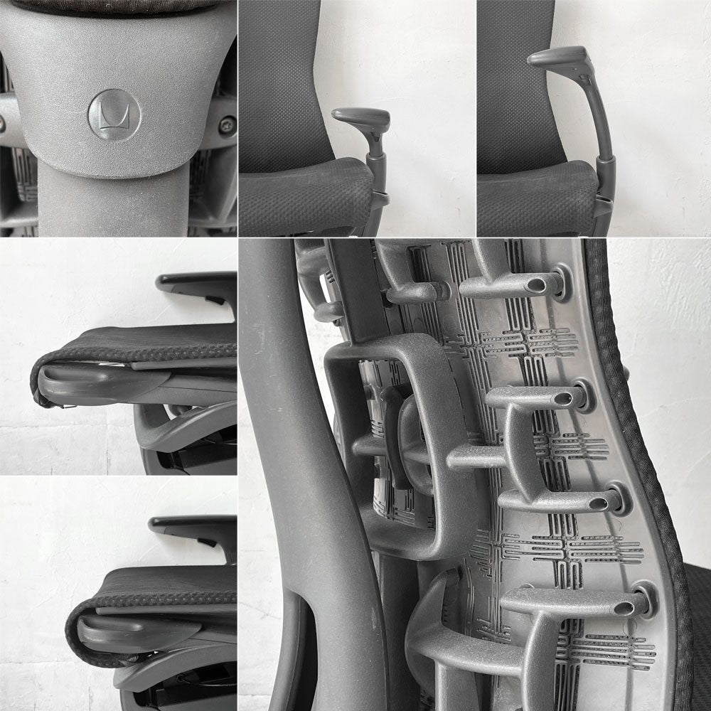 ハーマンミラー Herman Miller エンボディチェア デスクチェア オフィスチェア ジェフ・ウェバー ビル・スタンフ バランス ファブリック ブラック 廃番 参考価格￥284.900- ★