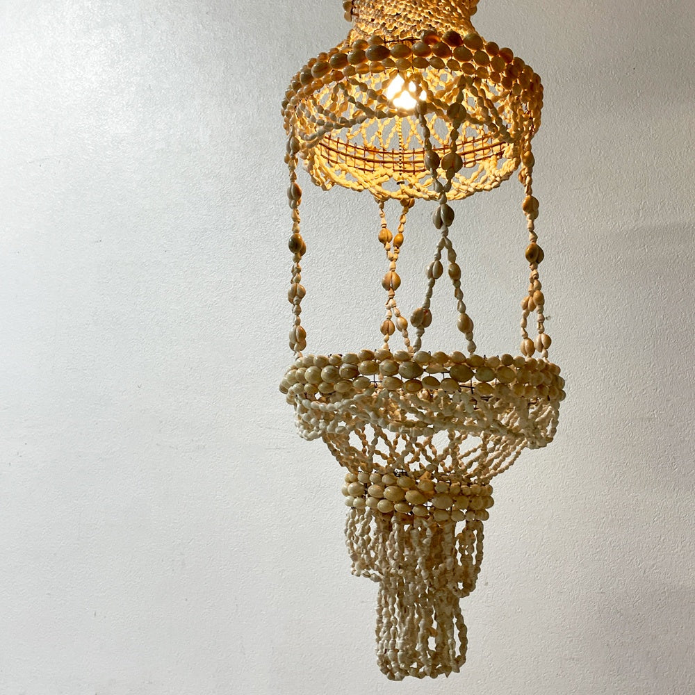 ビンテージ vintage シェル 貝殻 シャンデリア ペンダントランプ ホテルスタイル リゾートインテリア ●