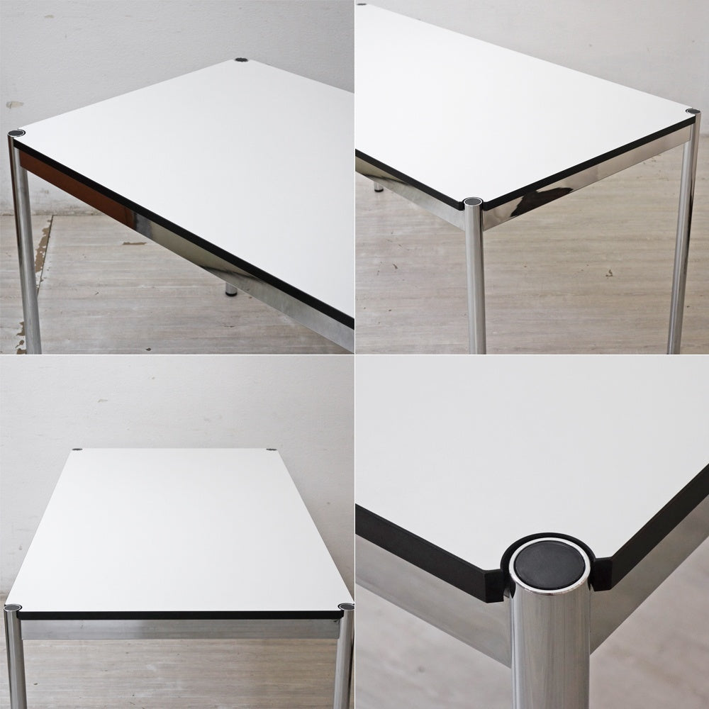 USMモジュラーファニチャー USM Haller USMハラーテーブル ワーキングデスク ダイニングテーブル W150×D75×H74cm アジャスター パールグレーラミネート(ホワイト) 高さ調整機能付 A ●