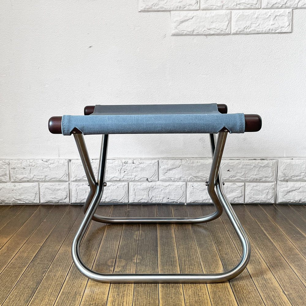 ニーチェア エックス NY chair X フォールディングオットマン グレー×ダークブラウン 折りたたみ 新居猛 藤栄 MoMA 定価￥35,200- ◎